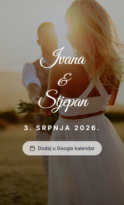 Predložak Romantic — primjer pozivnice